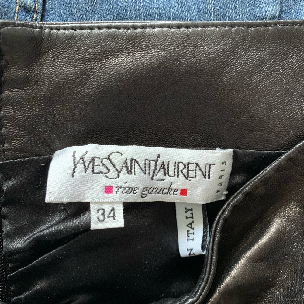 Yves Saint Laurent Rive Gauche Leather Skirt - Picture 7 of 7